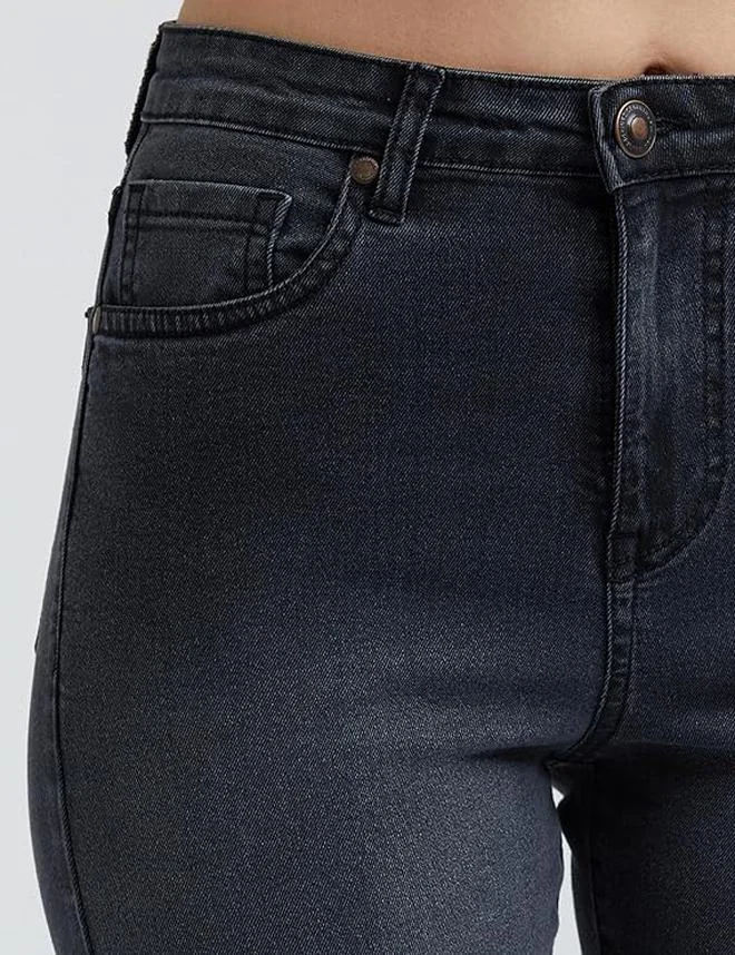inkd Graphite Women's Flared Bootcut Jeans - High-Rise | Enzyme Wash | Classic 5 Pocket Styling | Jeans for Women for Women | Best Price UAE